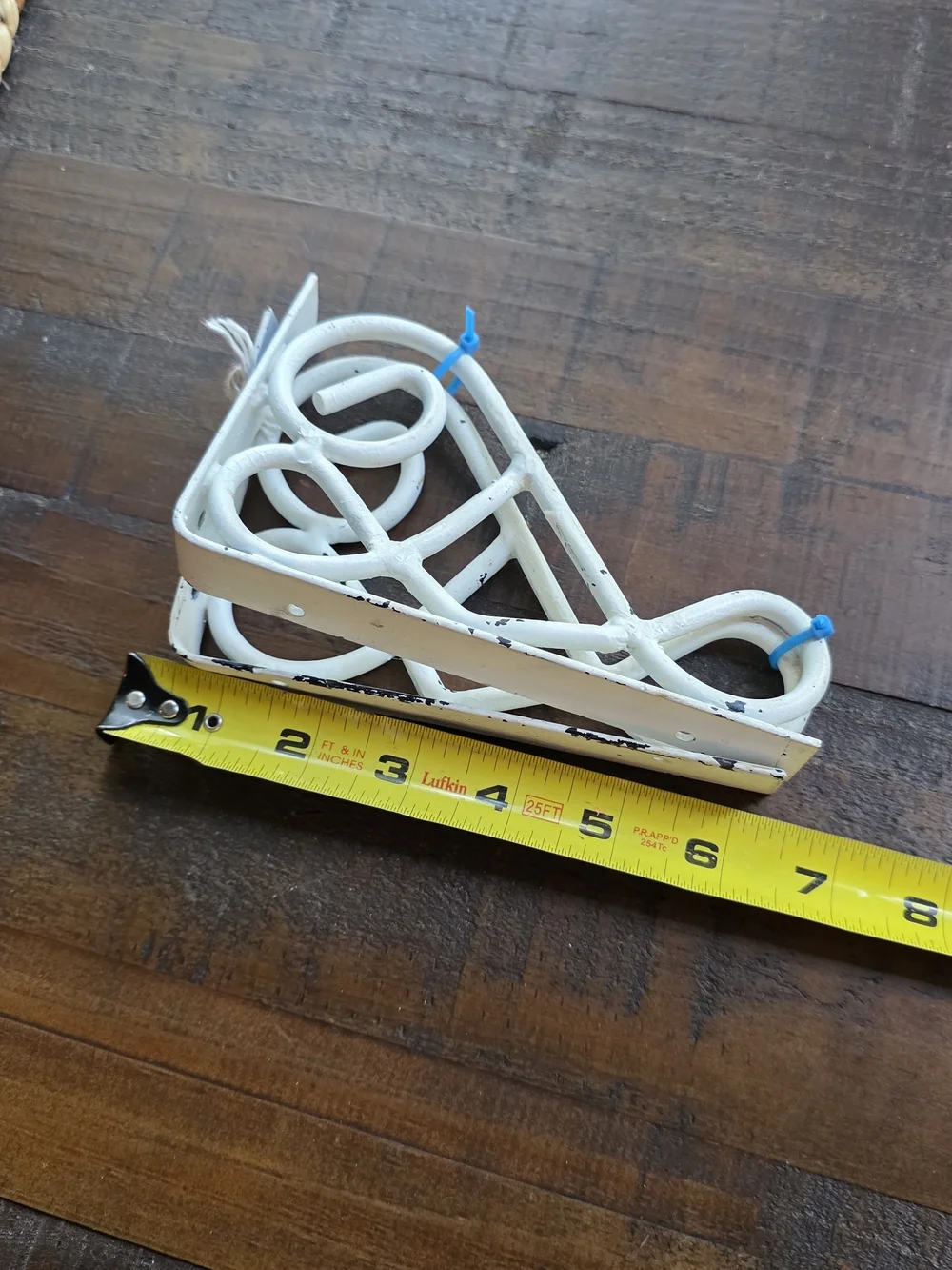 Vintage-Style White Metal Scroll Shelf Bracket.